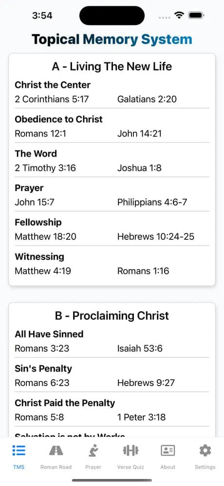 Verses for Life screenshot (mobile web)